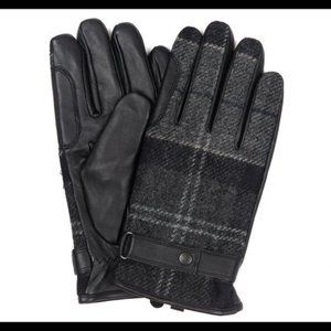 New Barbour Newbrough Tartan Gloves Black Grey